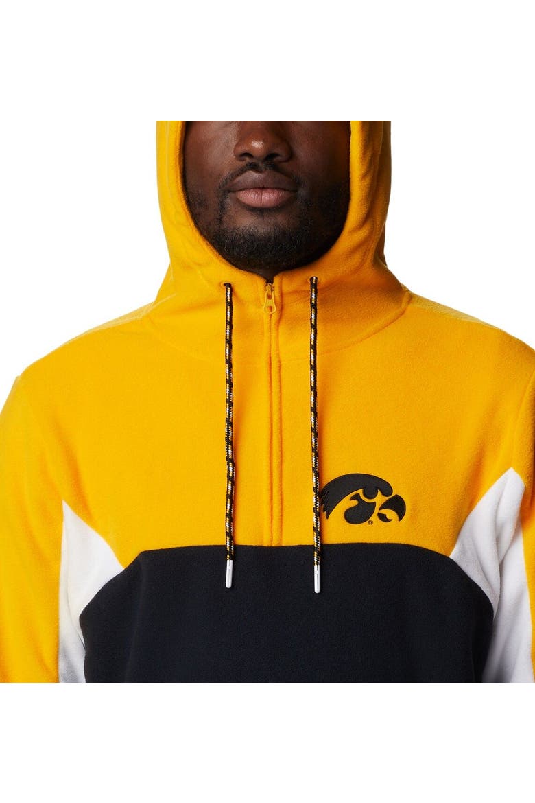 Men's Columbia Black Iowa Hawkeyes Lodge Quarter-Zip Hoodie, Alternate, color, Black