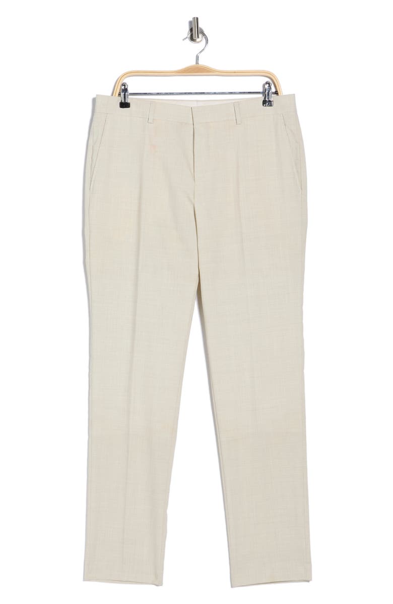 BOSS Genius Slim Fit Flat Front Wool Blend Dress Pants, Main, color, Open White