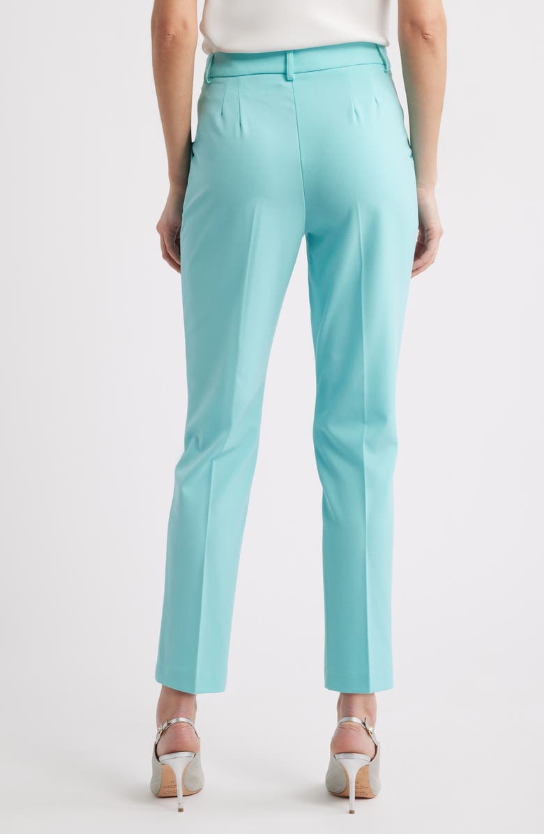 Tahari ASL Classic Straight Leg Pants, Alternate, color, Turquoise