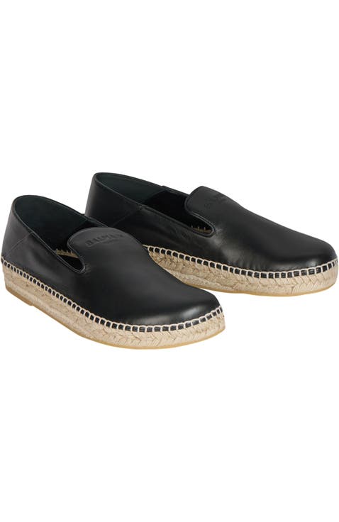 Smooth leather espadrilles