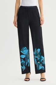 Ming Wang Floral Jacquard Soft Knit Pant