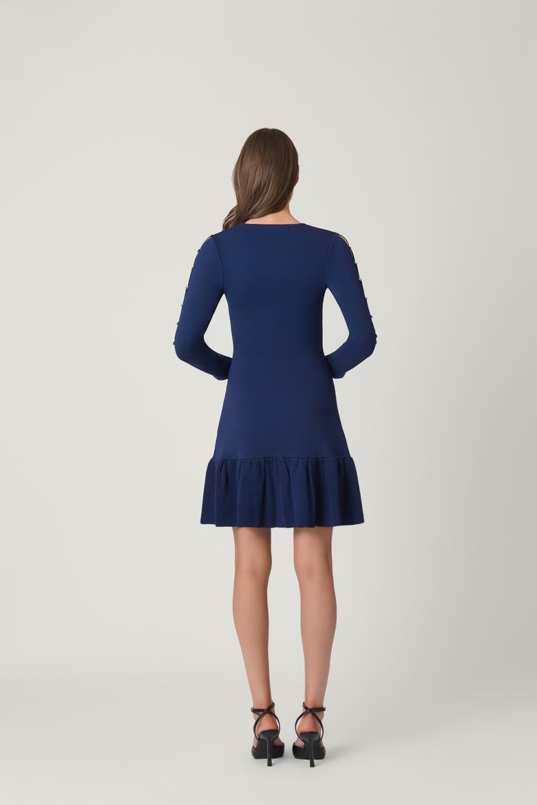 Waverly Button Knit Jace Dress, Alternate, color, Navy