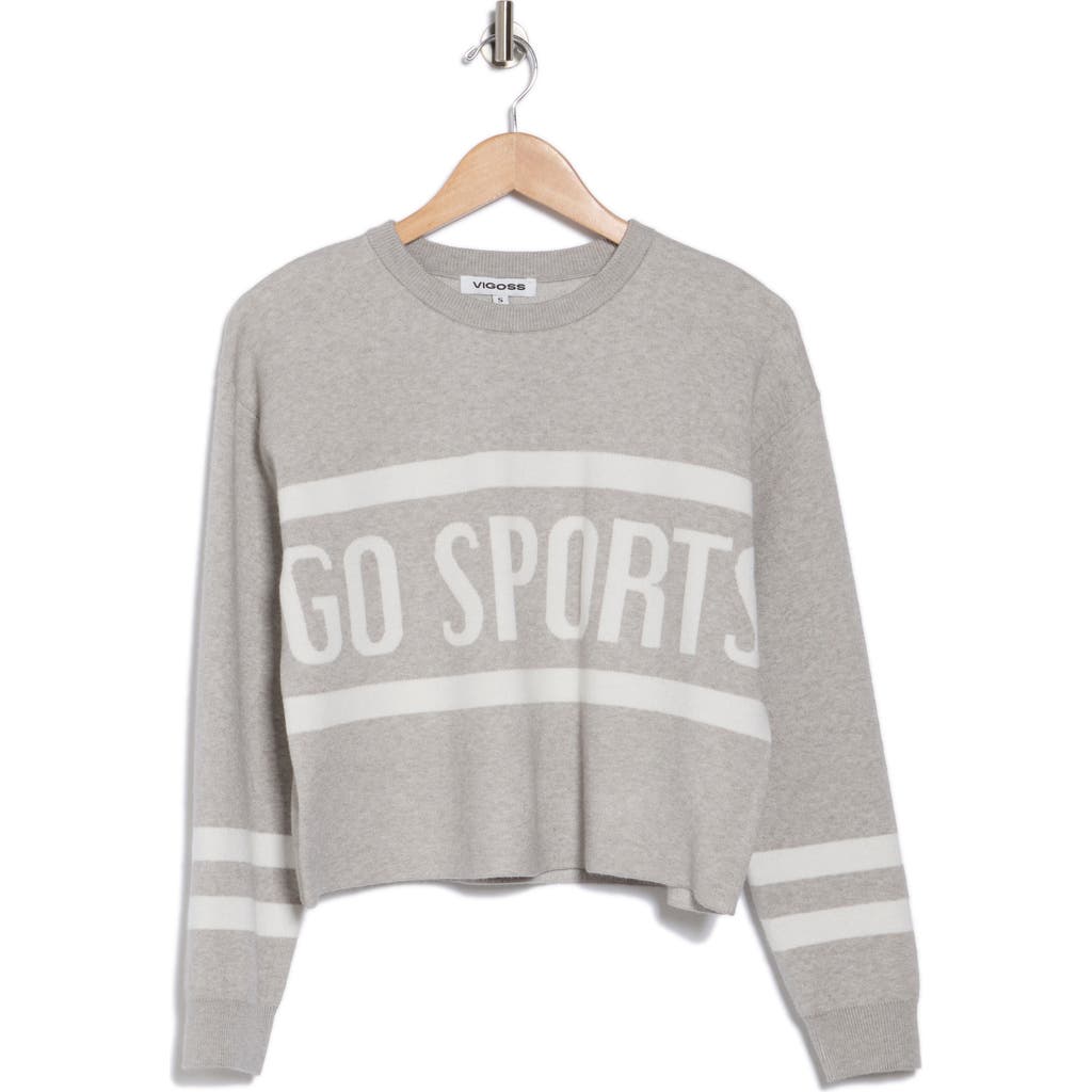 Shop Vigoss Go Sports Sweater In Heather Grey