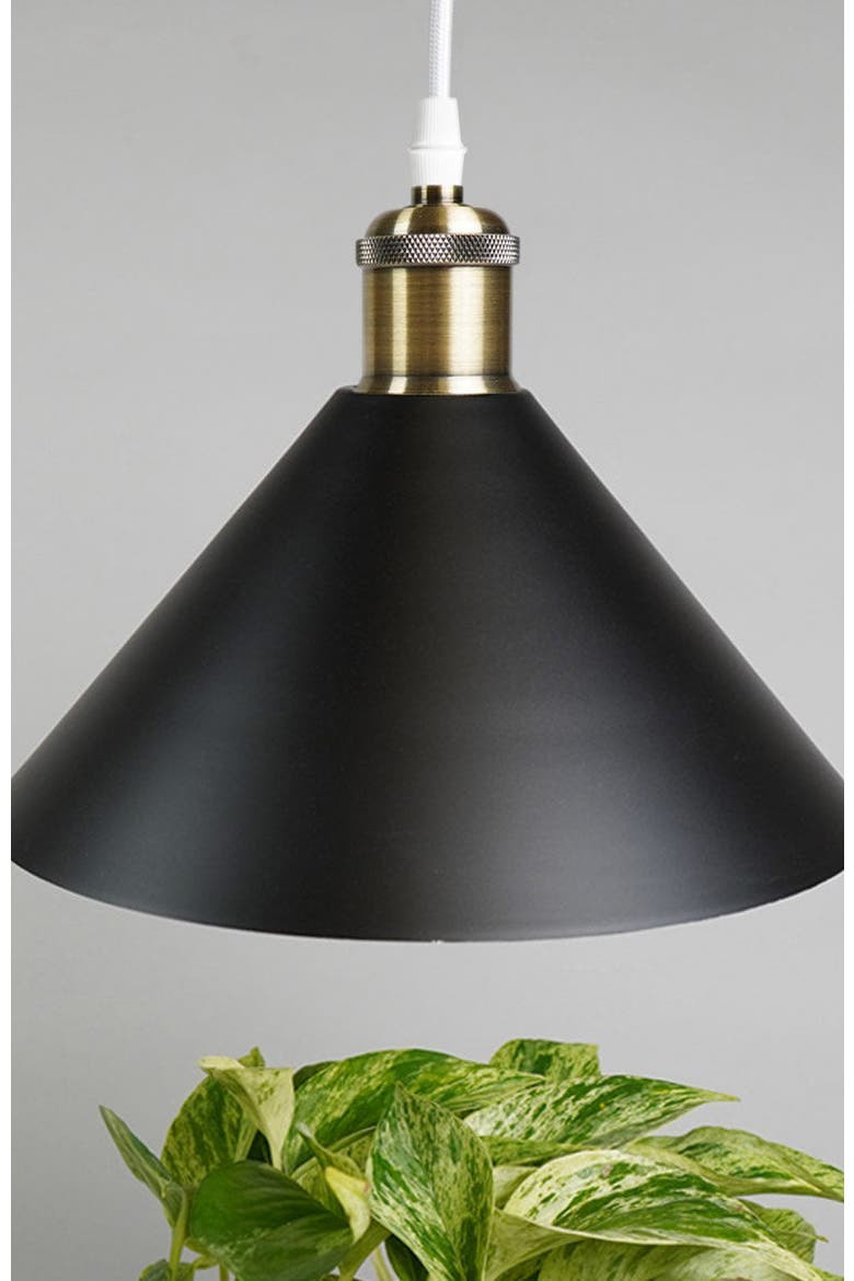 Modern Pendant Light and Socket, Alternate, color, Black/Black Metal