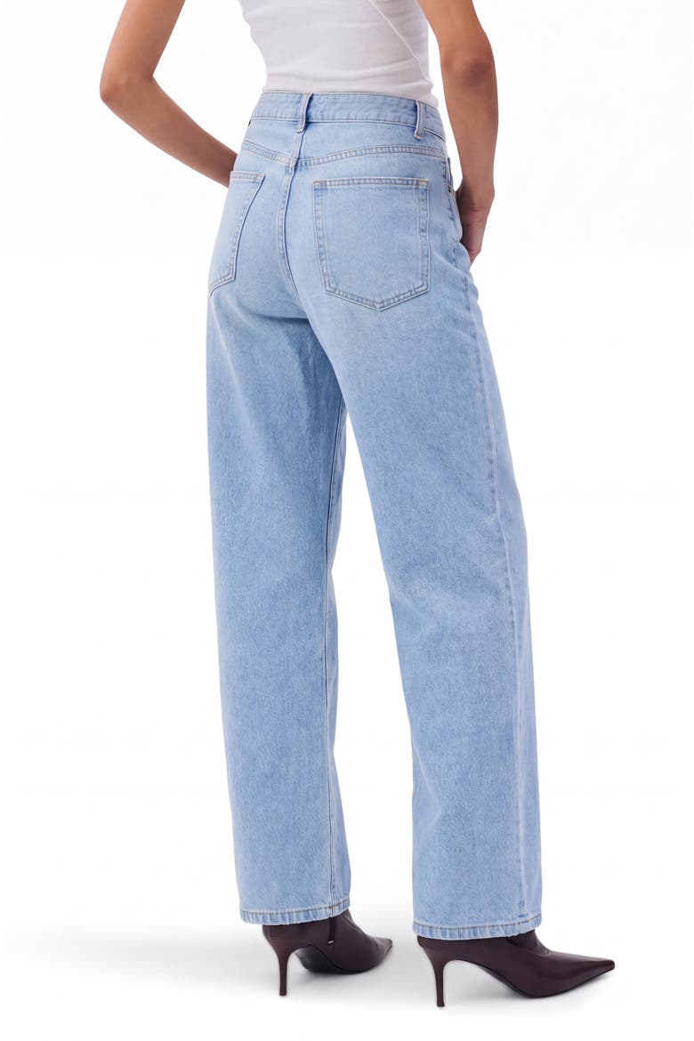 High Waist Relaxed Straight Leg Jeans, Alternate, color, Light Wash