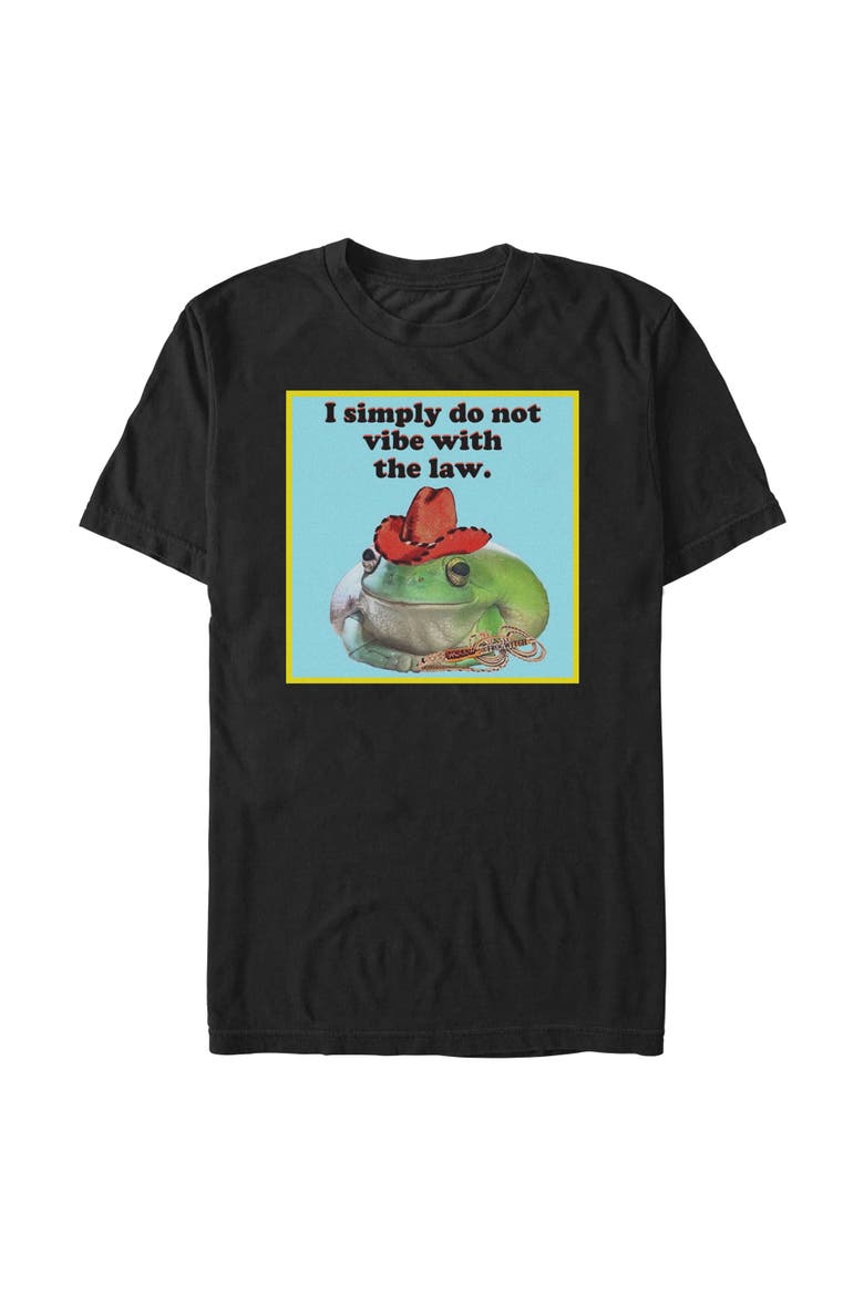 Men's Lost Gods Hat Frog No Law Vibe  Graphic T-Shirt, Main, color, Black