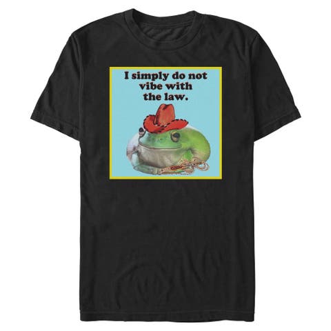 Men's Lost Gods Hat Frog No Law Vibe  Graphic T-Shirt
