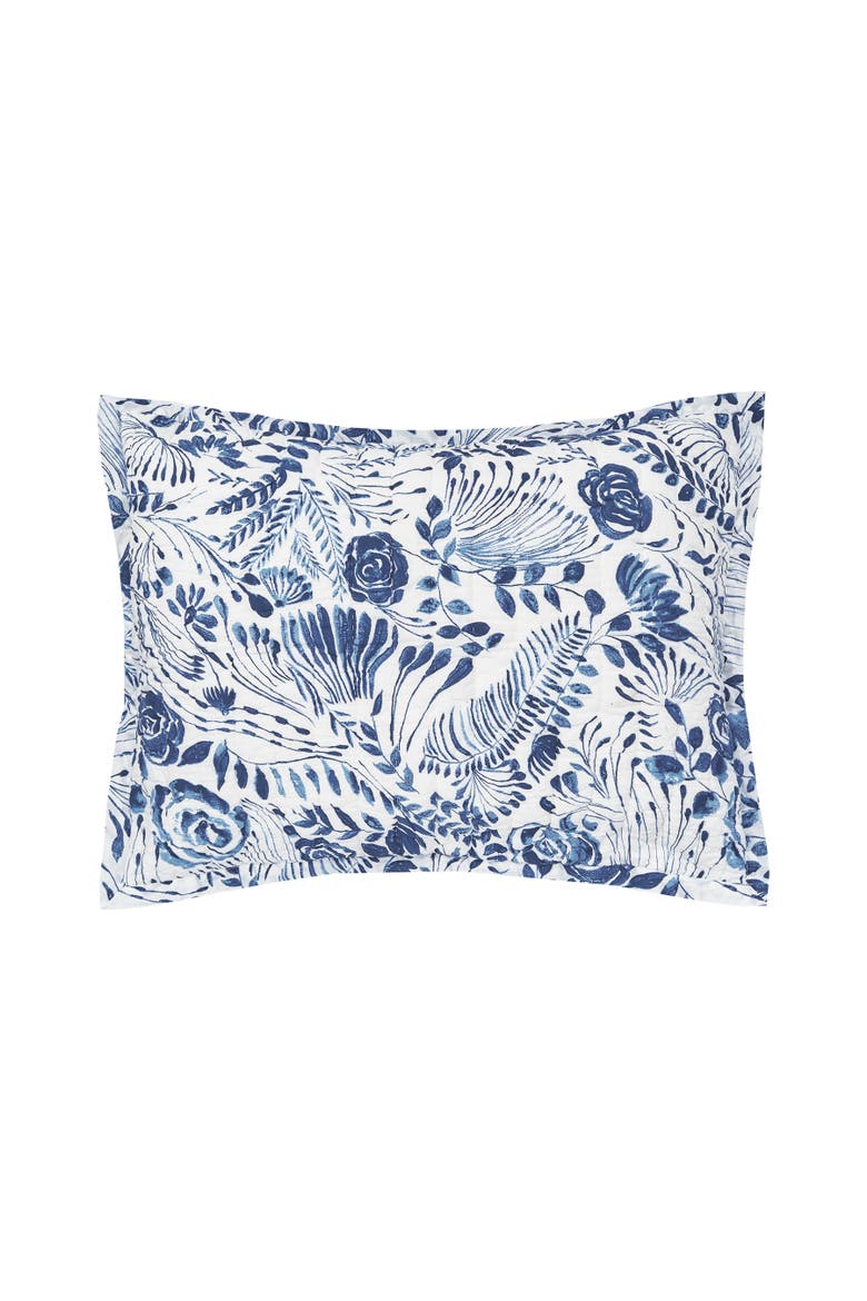 20" x 26" Starla Floral Flowers Decorative Standard Pillow Sham, Main, color, Blue