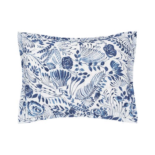 Carol & Frank 20" X 26" Starla Floral Flowers Decorative Standard Pillow Sham In Blue