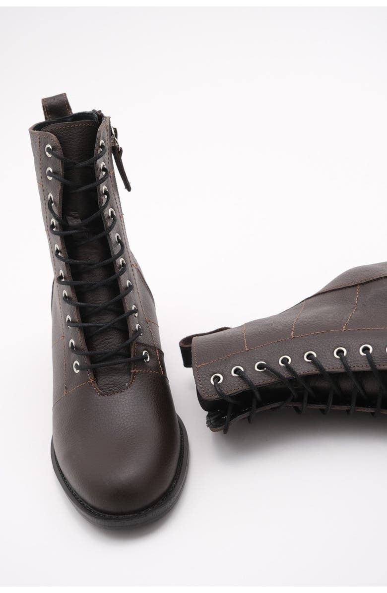 Forever & Always Shoes Tivona Leather Boot, Alternate, color, Brown Leather