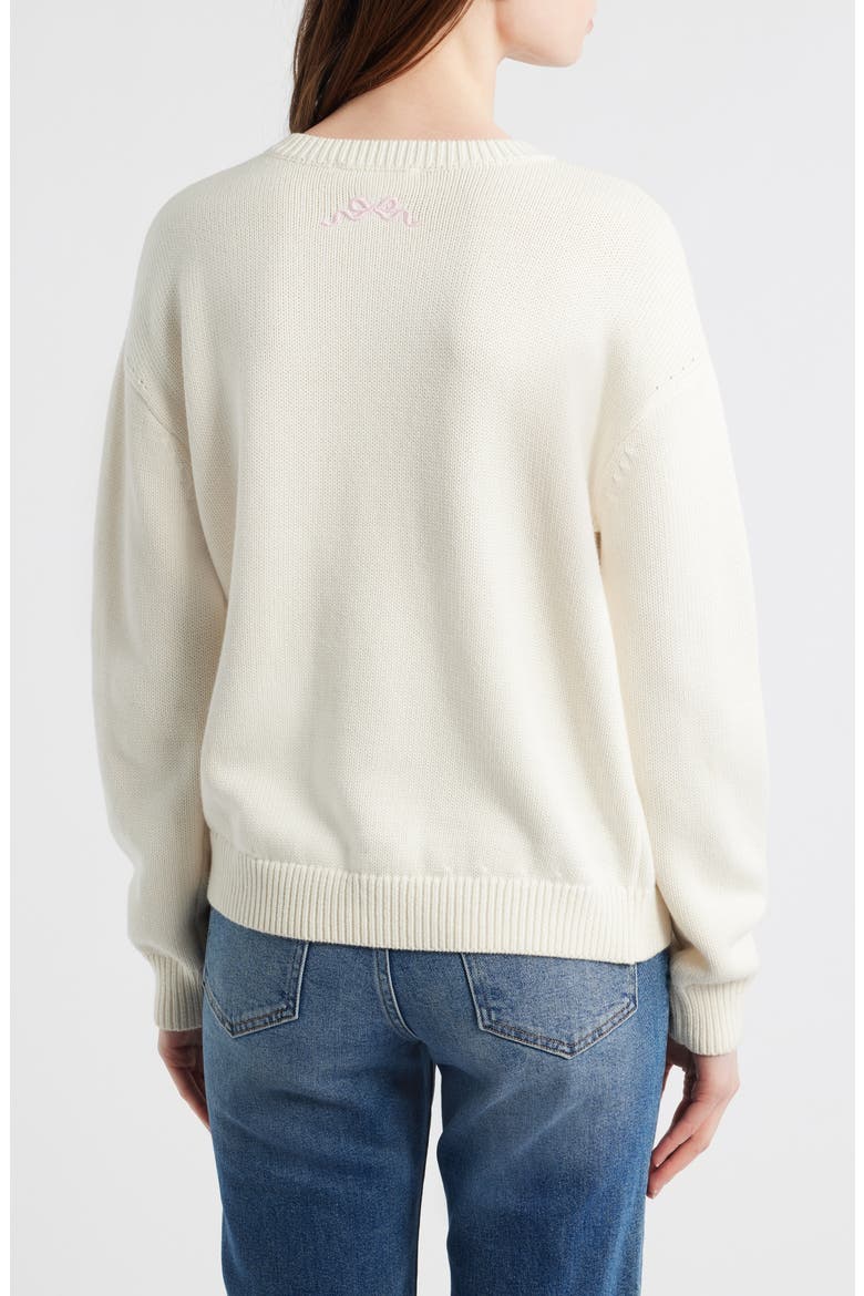 Selman Logo Embroidery Cotton & Wool Sweater, Alternate, color, COLD FOAM