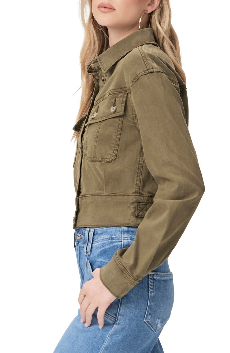 PAIGE Cerra Crop Utility Jacket, Alternate, color, Vintage Military Green