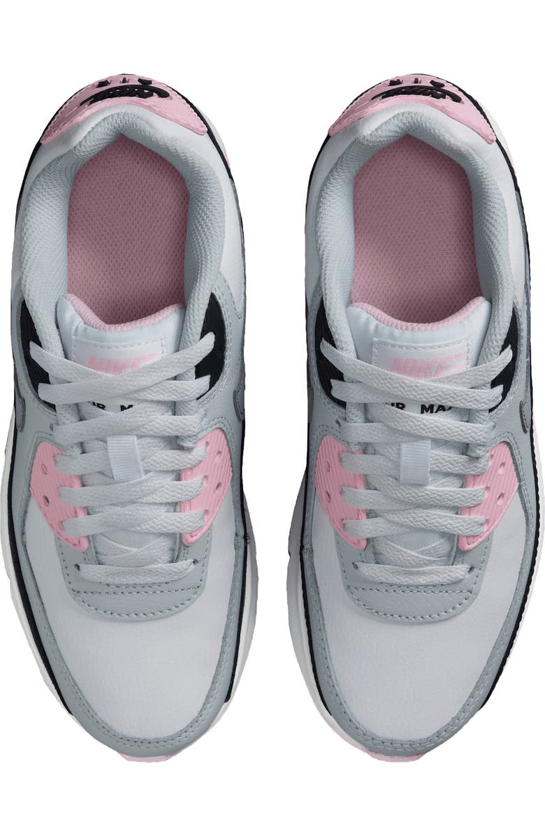 Nike Kids' Air Max 90 Sneaker, Alternate, color, 134 White/Pink Foam/Ar