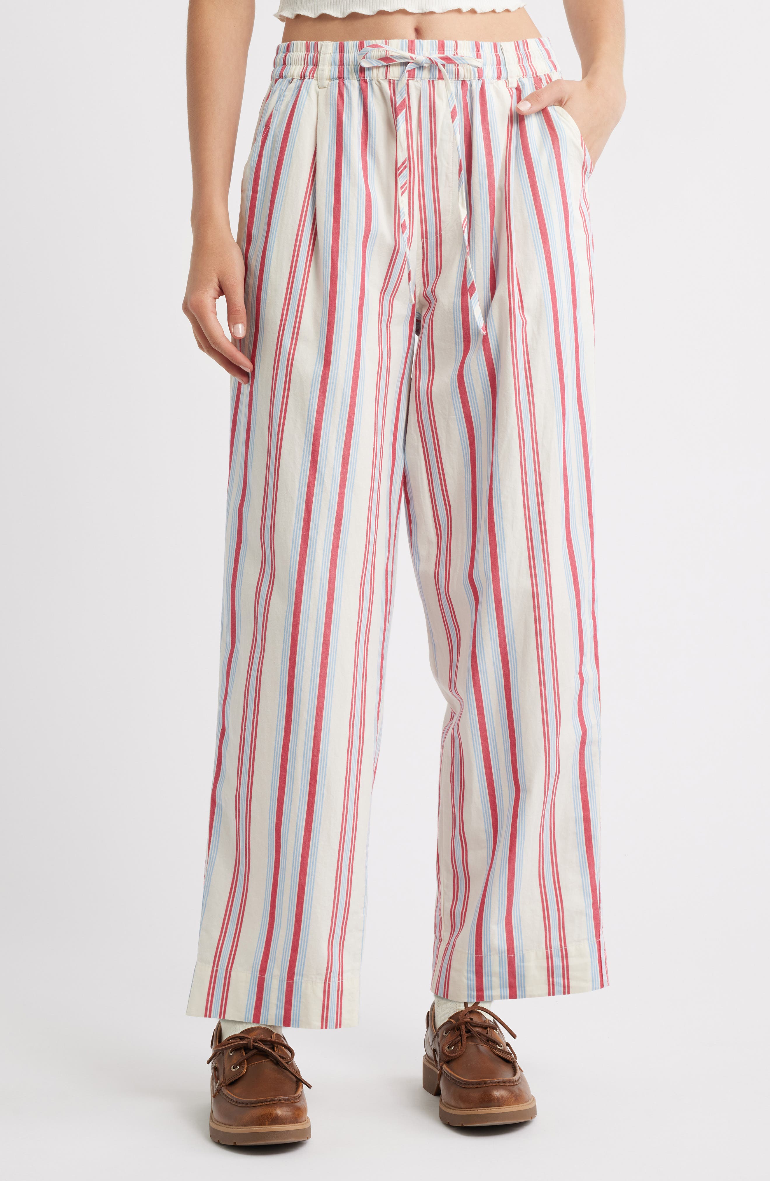Damson Madder George Stripe Organic Cotton Drawstring Pants