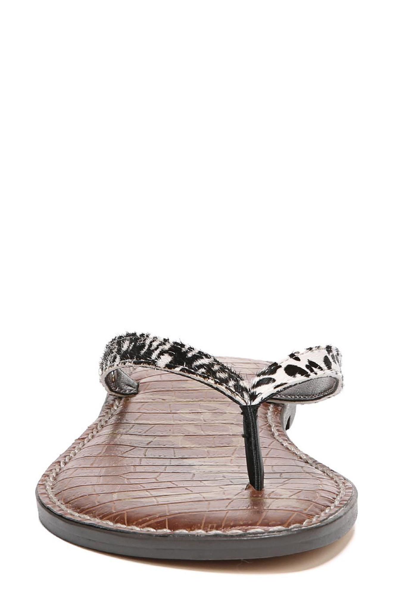 Gracie Genuine Calf Hair Sandal, Alternate, color, BLACK/ IVORY CALF HAIR
