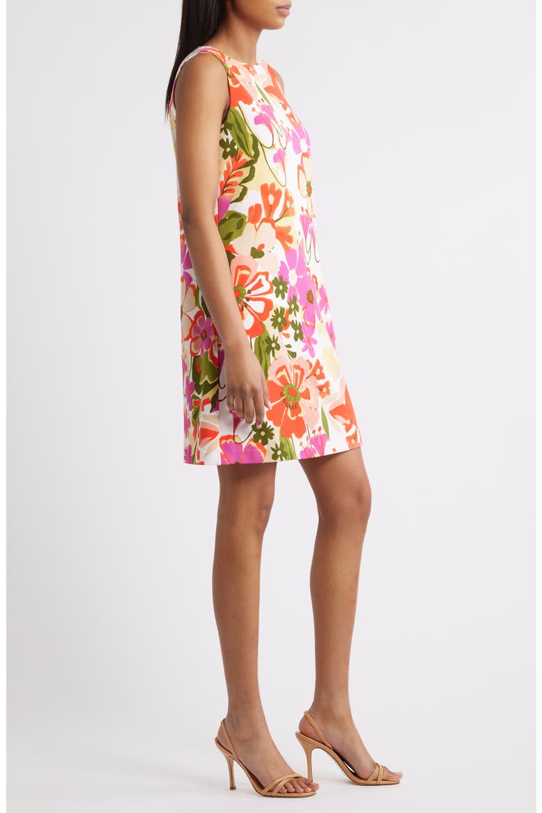Floral Sleeveless Shift Minidress, Alternate, color, EGRET MULTI