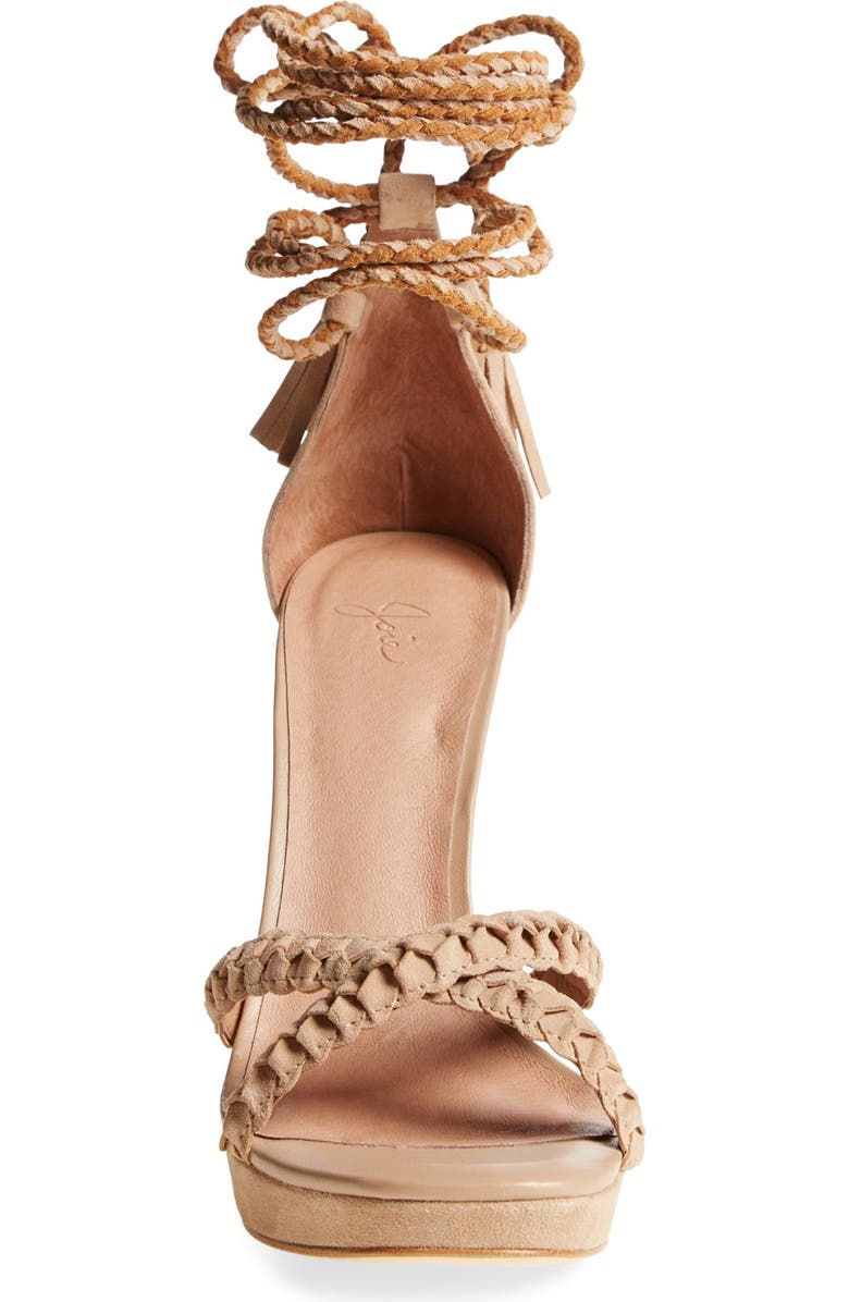 Joie 'Flo' Ankle Wrap Sandal, Alternate, color, Buff/ Whiskey Kid Suede