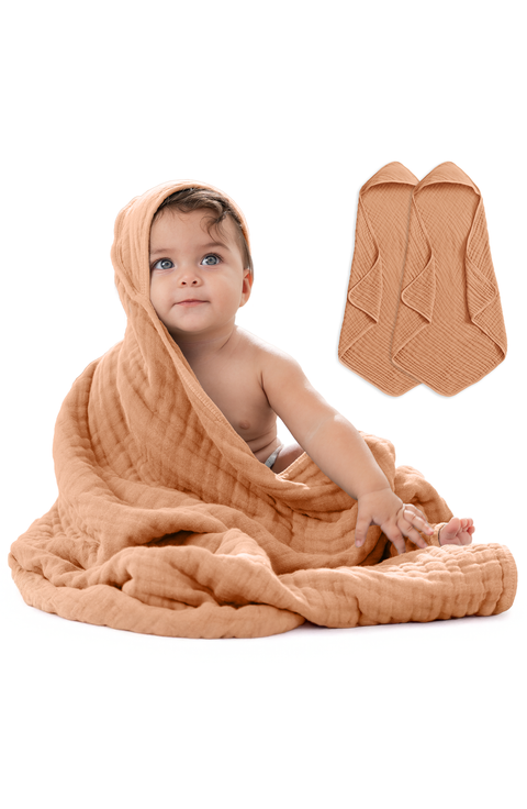 Hooded Baby Towels - 6 Layers, Pack of 2