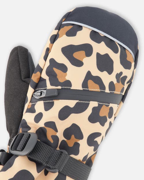 Deux Par Deux Girls Winter Mittens Teknik Animal In Multi