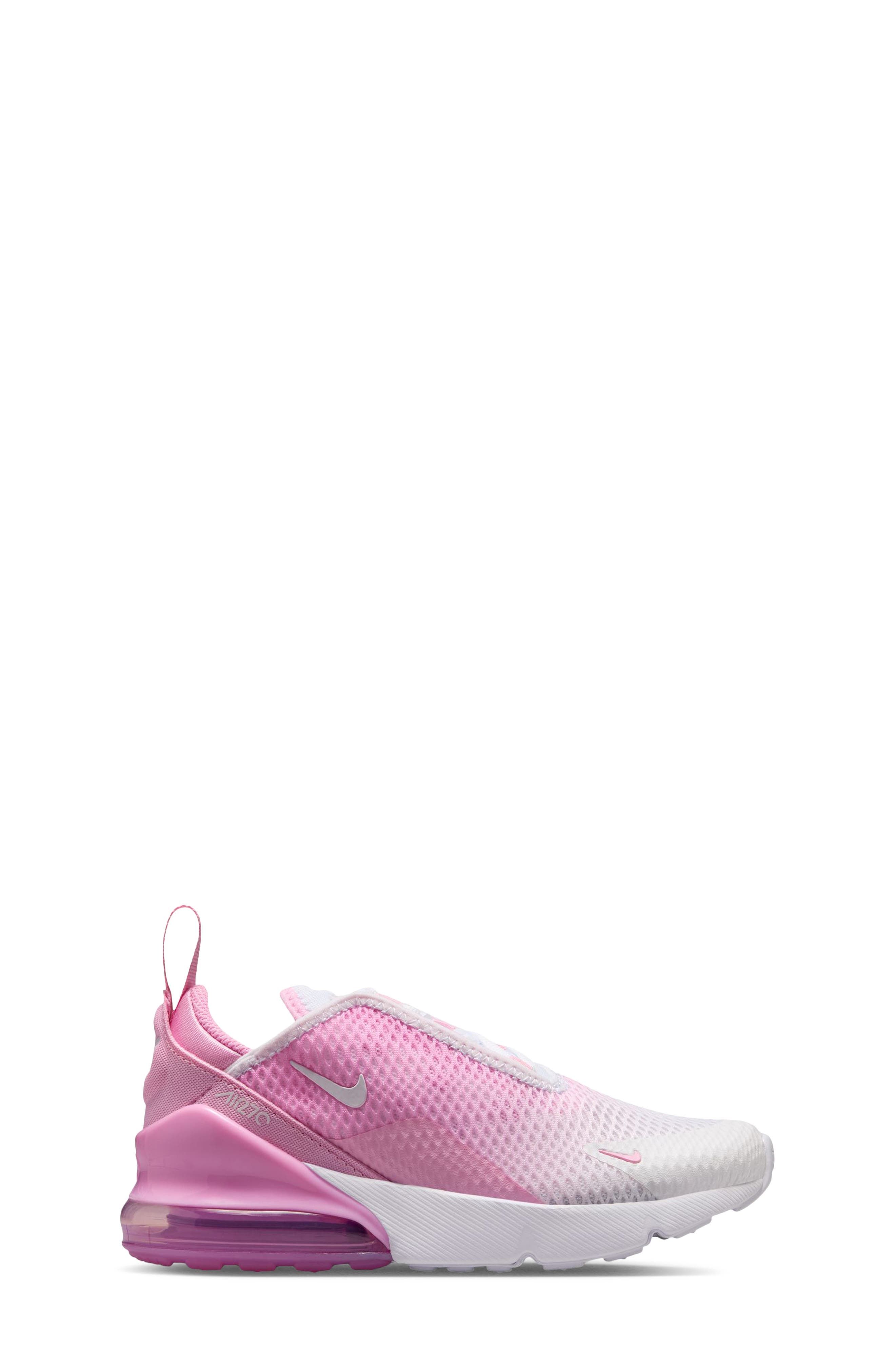 Kids' Air Max 270 Sneaker, Alternate, color, 604 PNKRIS/WHITE