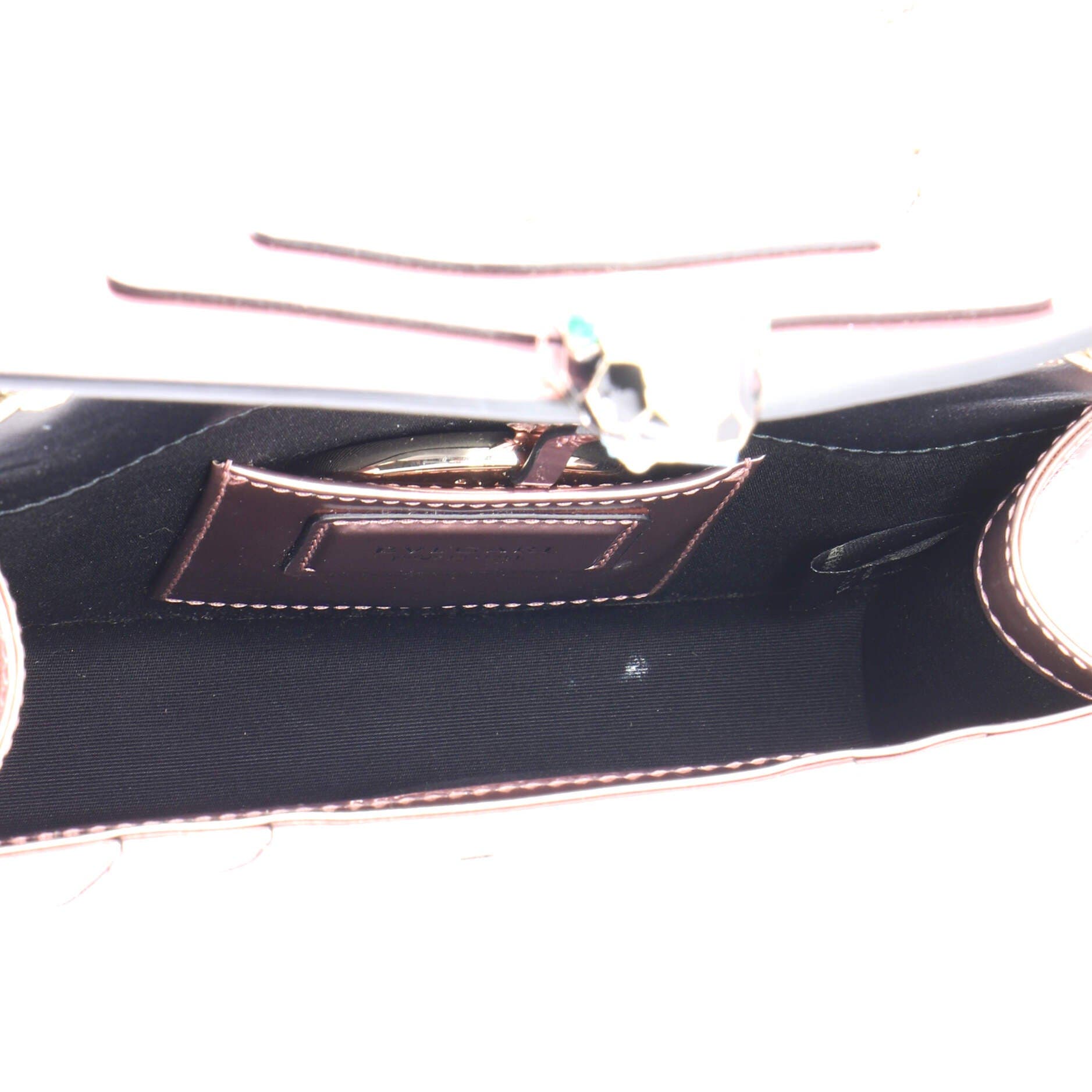 Serpenti Forever Square Shoulder Bag Metallic Leather Small, Alternate, color, Pink