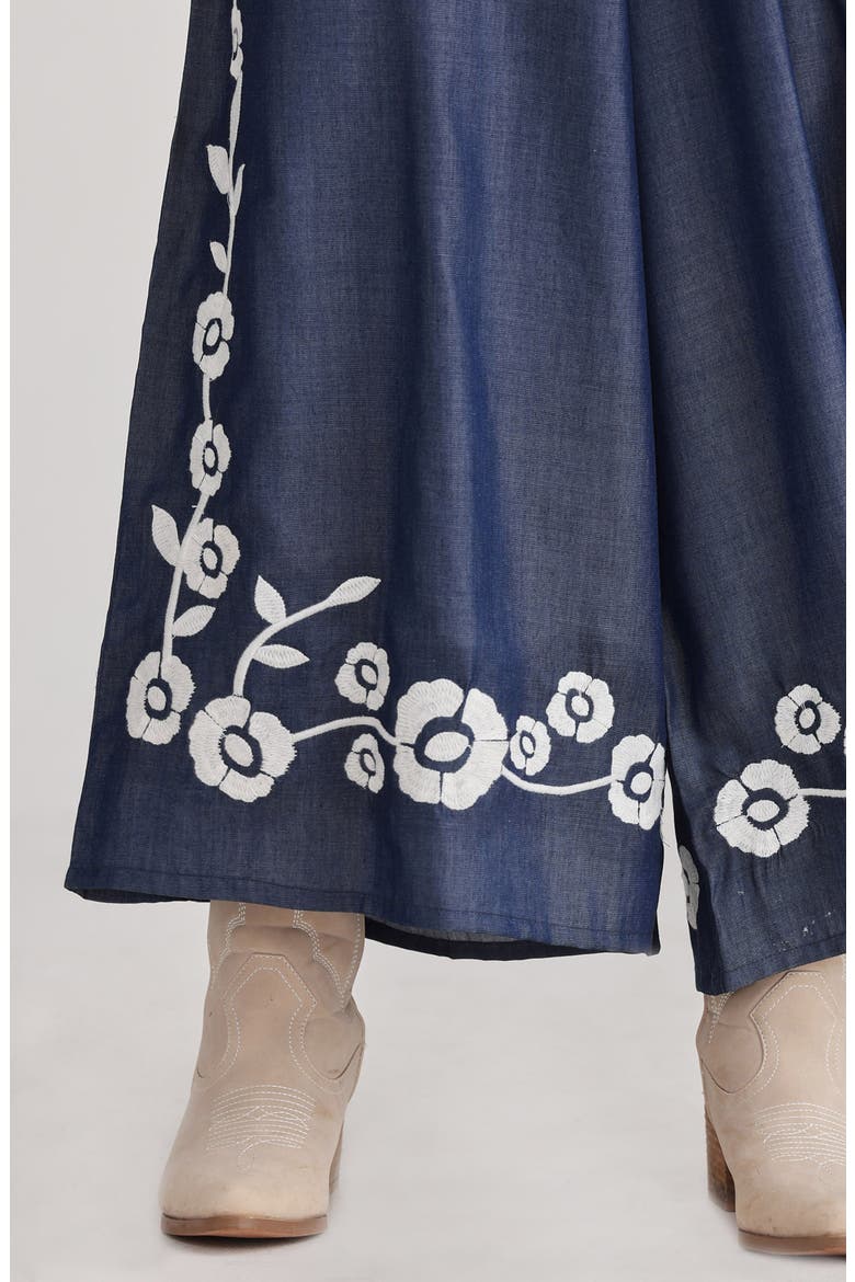 Temple Embroidered Wide Leg Jumpsuit, Alternate, color, DENIM W EMBROIDERY