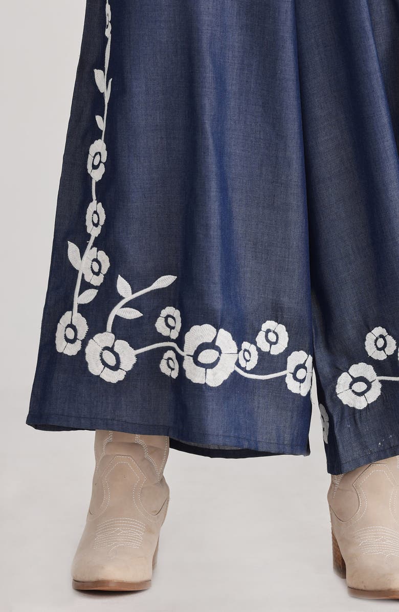 Talisman the Label Temple Embroidered Wide Leg Jumpsuit, Alternate, color, 