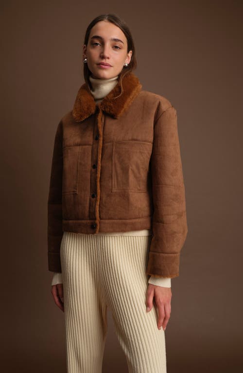 Deluc Mathew Faux Suede & Faux Shearling Jacket In Brown