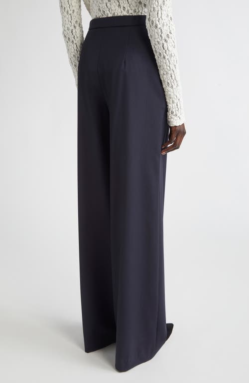 Max Mara Berard Virgin Wool Drawstring Pants In Blue