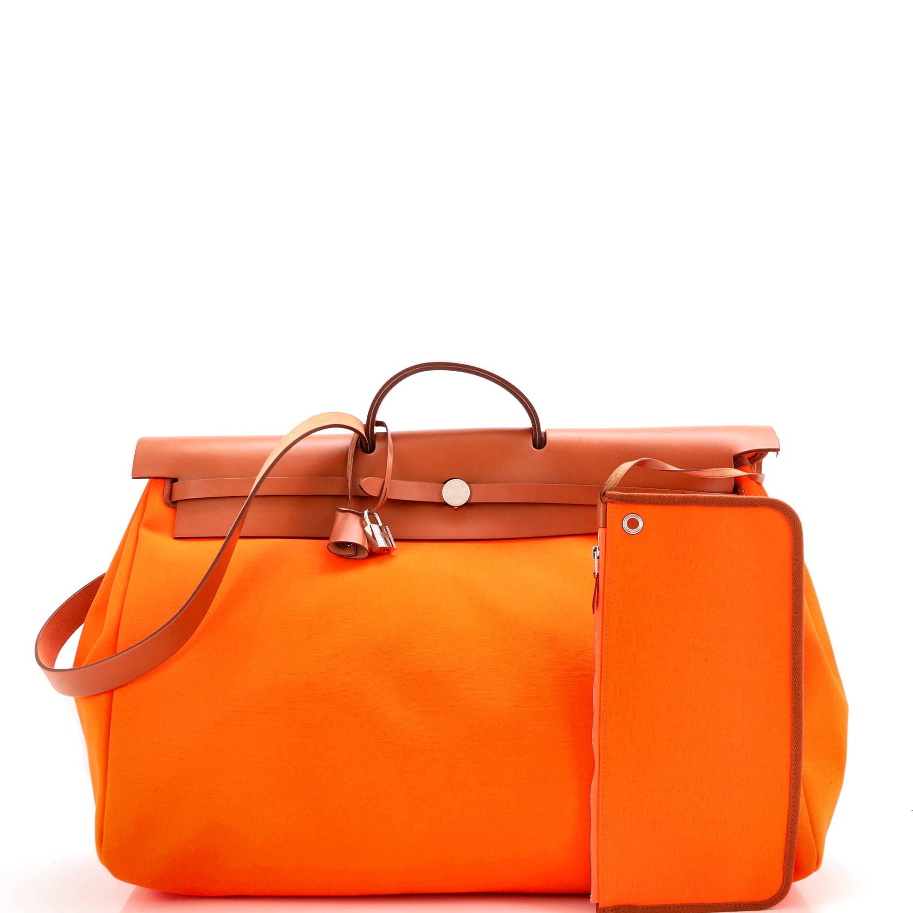Herbag Zip Leather and Toile 50, Alternate, color, Orange