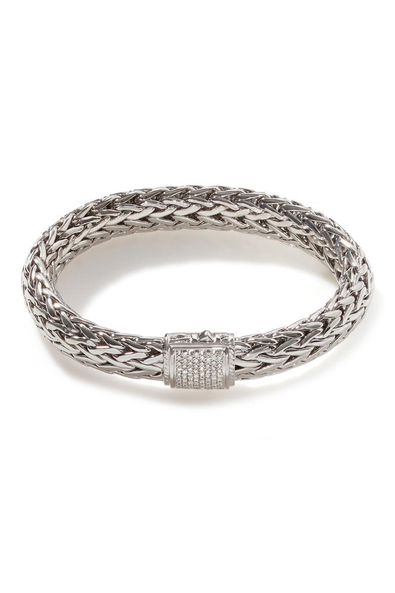 Icon Bracelet, Sterling Silver, Diamonds, 10.5mm, Main, color, DIAMOND