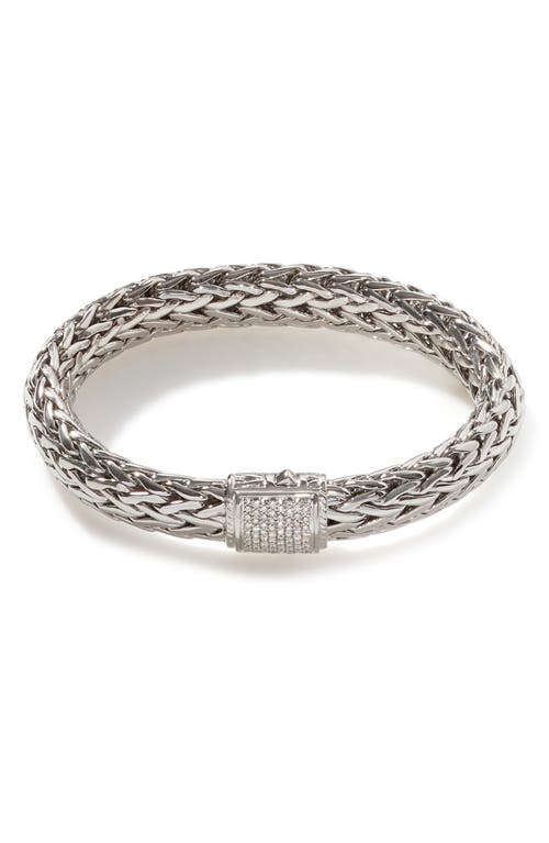 John Hardy Icon Bracelet Silver Diamonds 10.5mm In Metallic