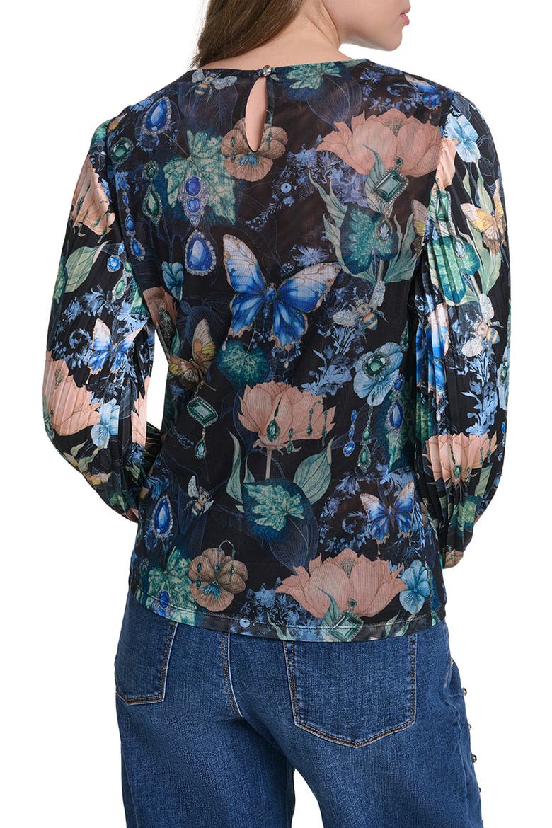 Floral Long Sleeve Knit Top, Alternate, color, BLACK MULTI