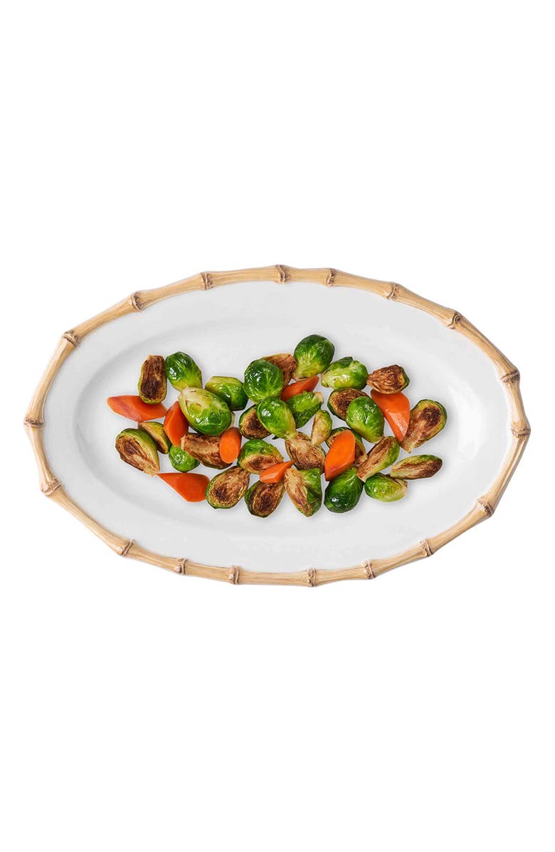 Juliska Bamboo Ceramic Platter, Alternate, color, Bamboo/ Natural