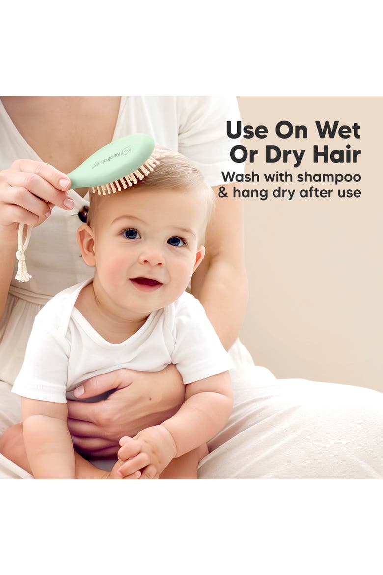 Baby Hair Brush and Comb Set, Alternate, color, Sage
