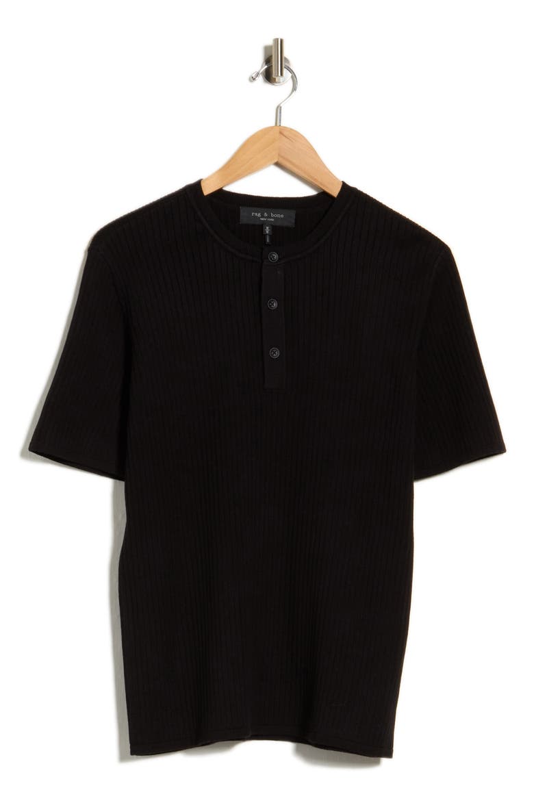 Jeremy Ribbed Henley, Main, color, BLACK