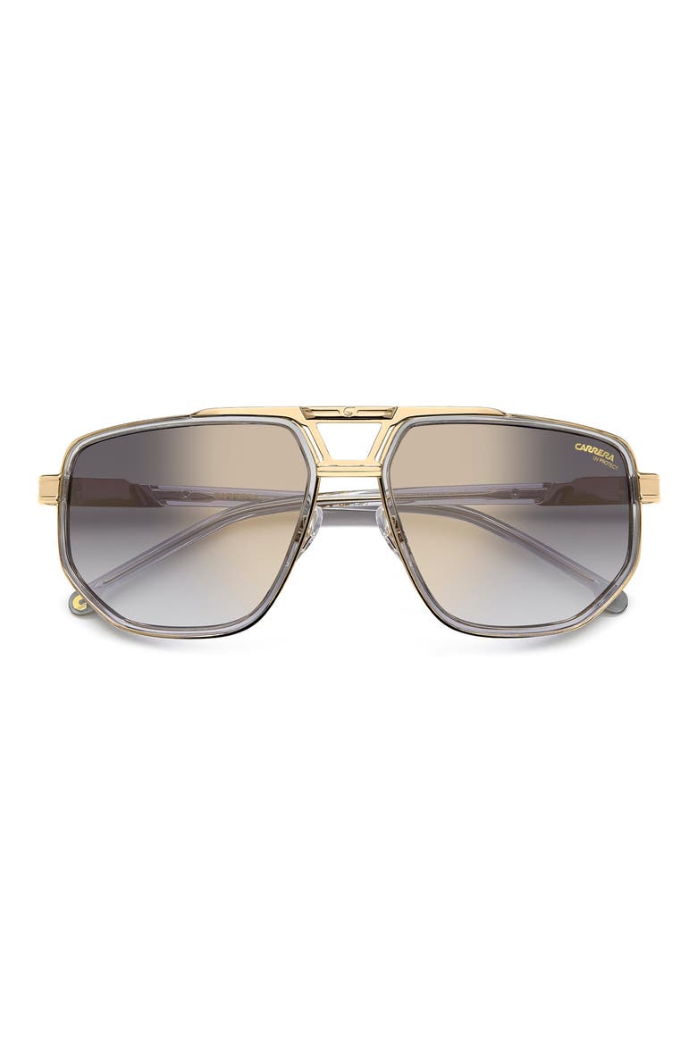 61mm Gradient Geometric Square Sunglasses, Alternate, color, GREY/ GREY SF GD SP