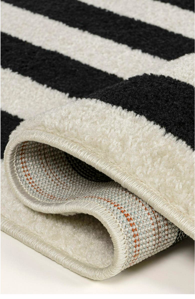 JONATHAN Y Bandol Modern Classic Mitre Stripe Area Rug, Alternate, color, Black/Ivory