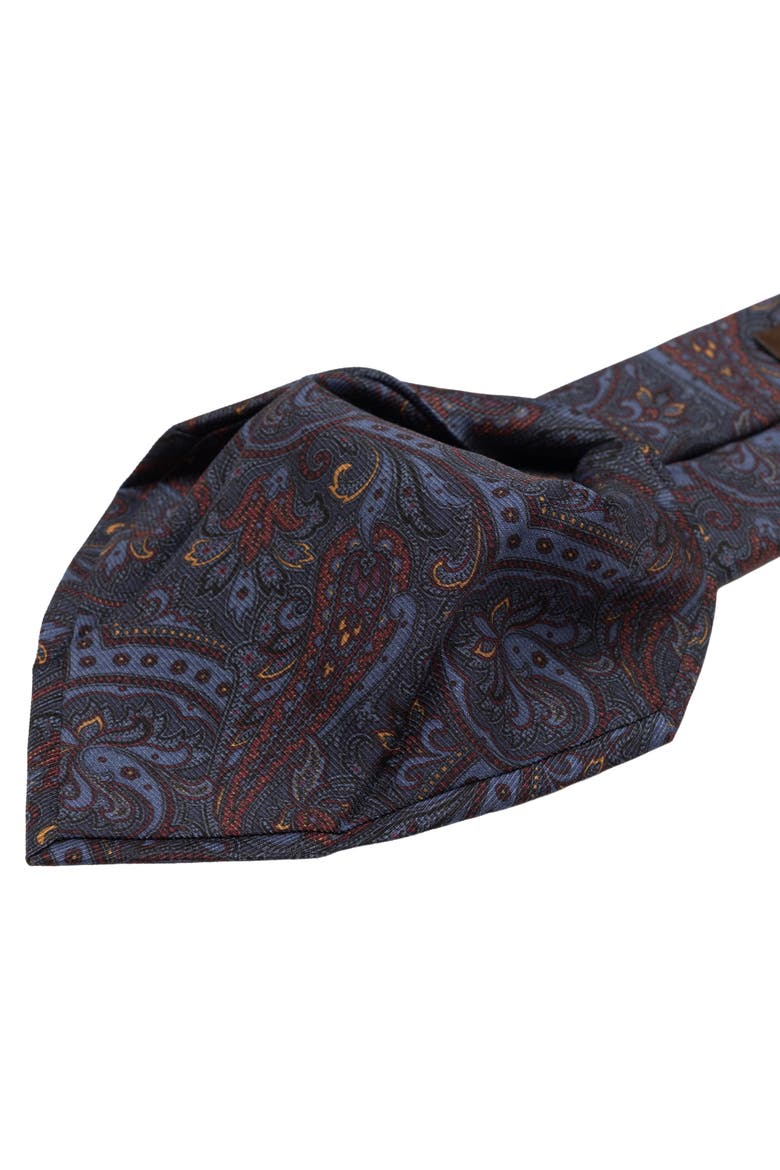 Marsala - Printed Madder Silk Tie for Men, Alternate, color, Blue