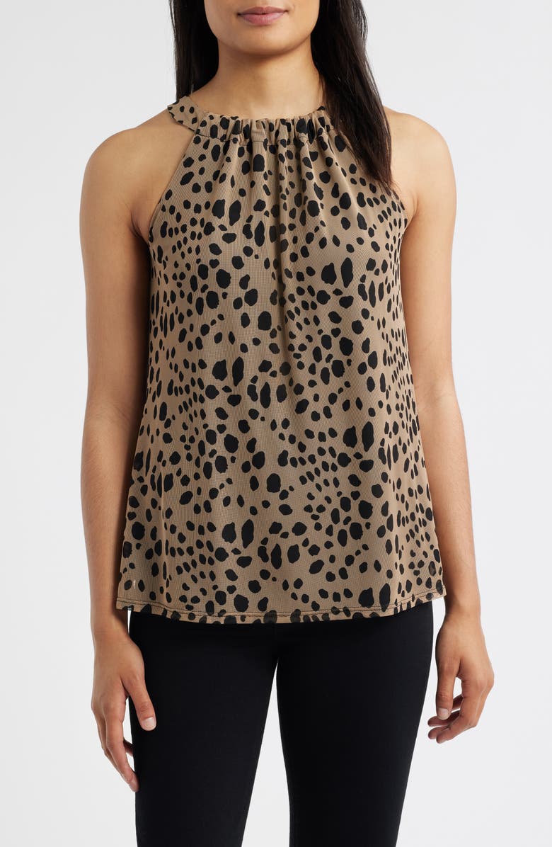 Loveappella Halter Top, Main, color, Camel/ Black