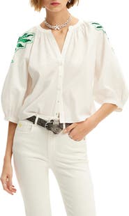 Desigual Blus Kitsy Beaded Button-Up Shirt