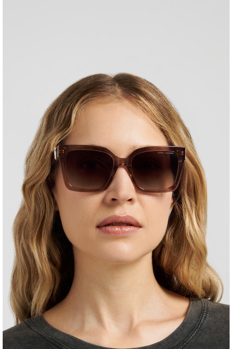55mm Gradient Cat Eye Sunglasses, Alternate, color, BROWN/ BROWN SF