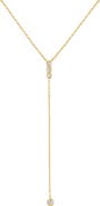 BEN ONI Bezel CZ Lariat Necklace