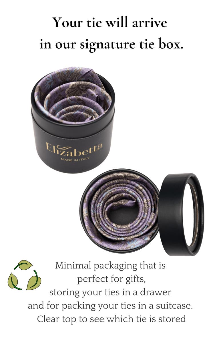 Elizabetta Palermo - Extra Long Silk Jacquard Tie for Men, Alternate, color, Grey