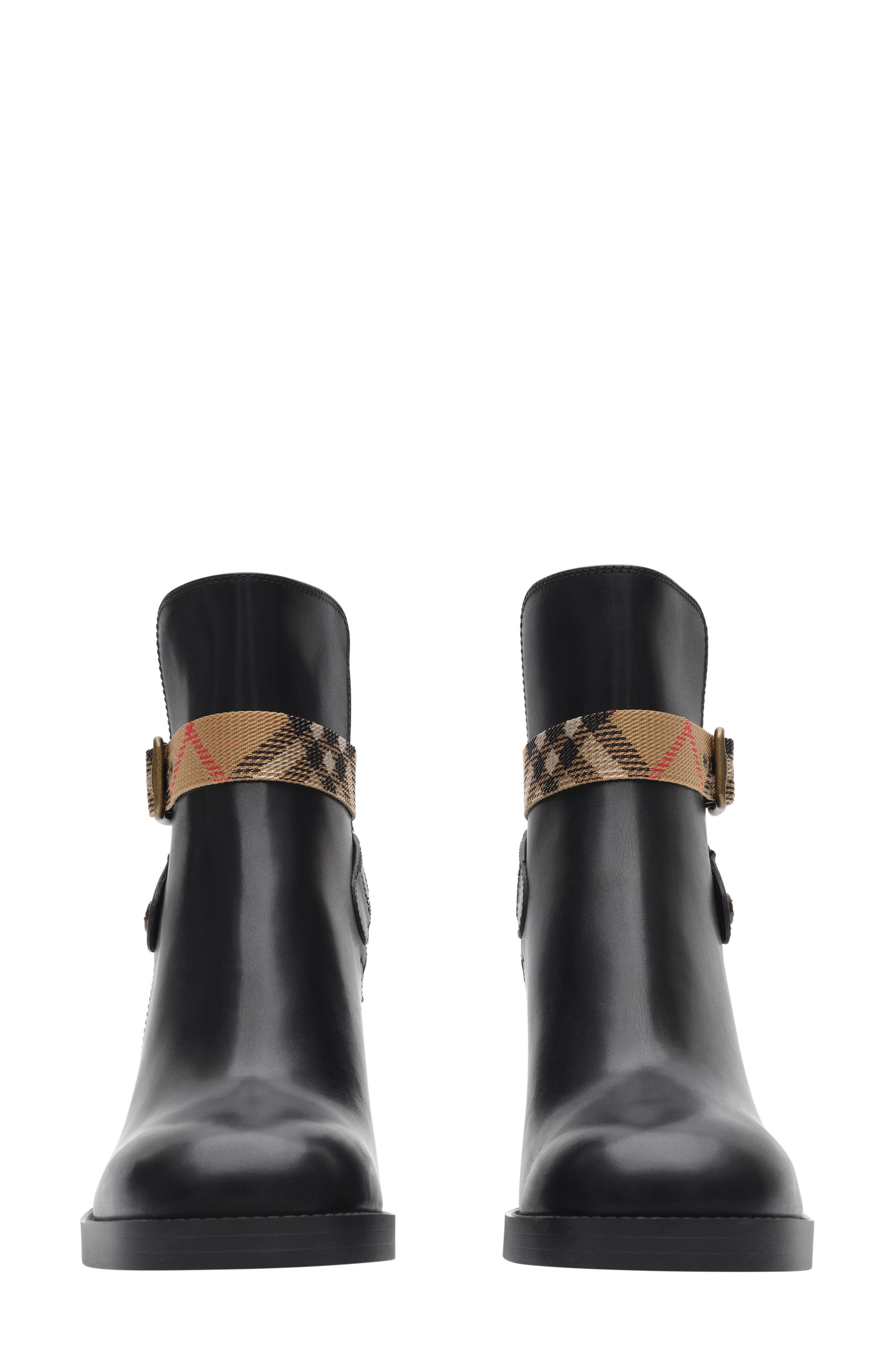 Burberry Huntley Belted Bootie, Alternate, color, Black