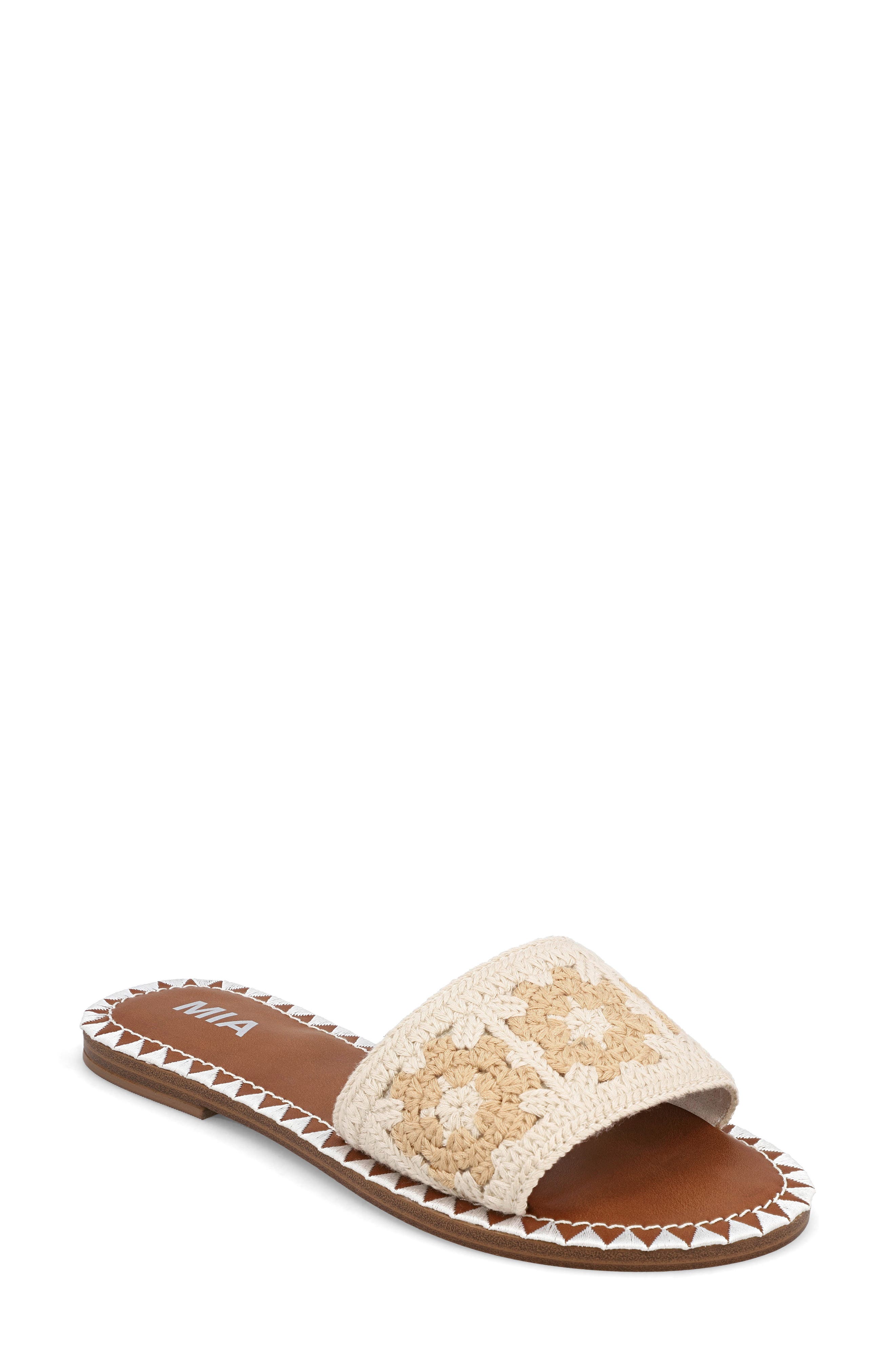 MIA Valora Crochet Slide Sandal, Main, color, 