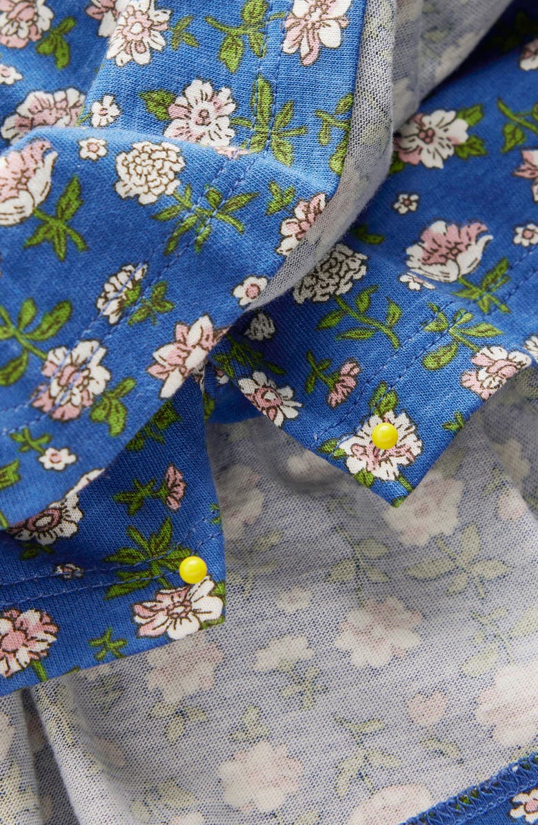 Mini Boden Kids' Floral Pleated Cotton Skort, Alternate, color, Bluejay Garden Flower