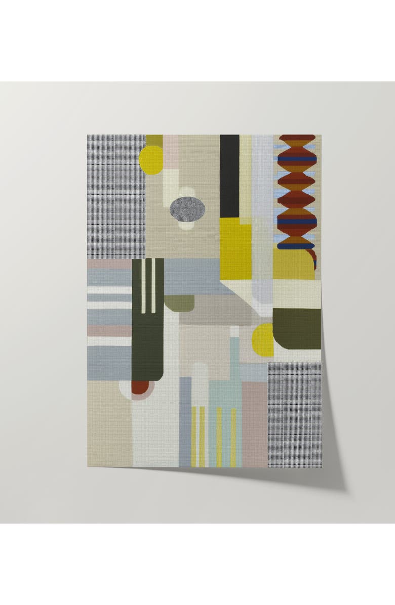 Forma Art Studio Woven Perspectives No. 16 Geometric Abstract Art Print, Alternate, color, Natural Oak Frame