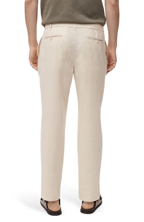 Mango Slim Fit Pants With Drawstring Waist In White