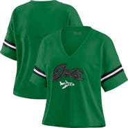 WEAR by Erin Andrews Women's WEAR by Erin Andrews Kelly Green New York Jets Color Block Boxy V-Neck T-Shirt